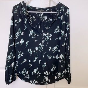 J.Crew women’s navy floral blouse